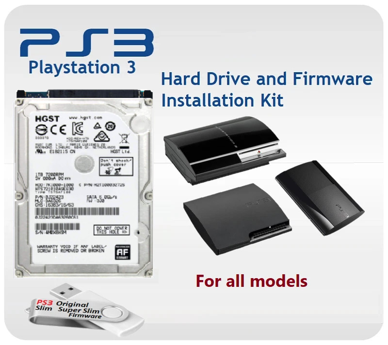 1TB PS3 Hard Drive USB Firmware Installation Drive Replacement Upgrade for PS3