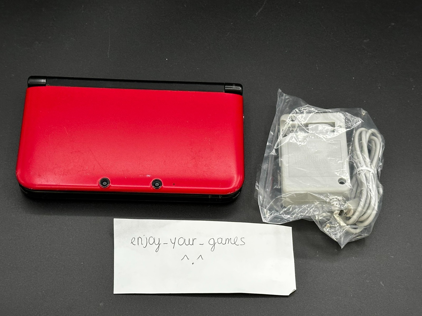 Nintendo 3DS XL LL Red/Black | English | Charger | US Seller – SHIP IN 1-DAY