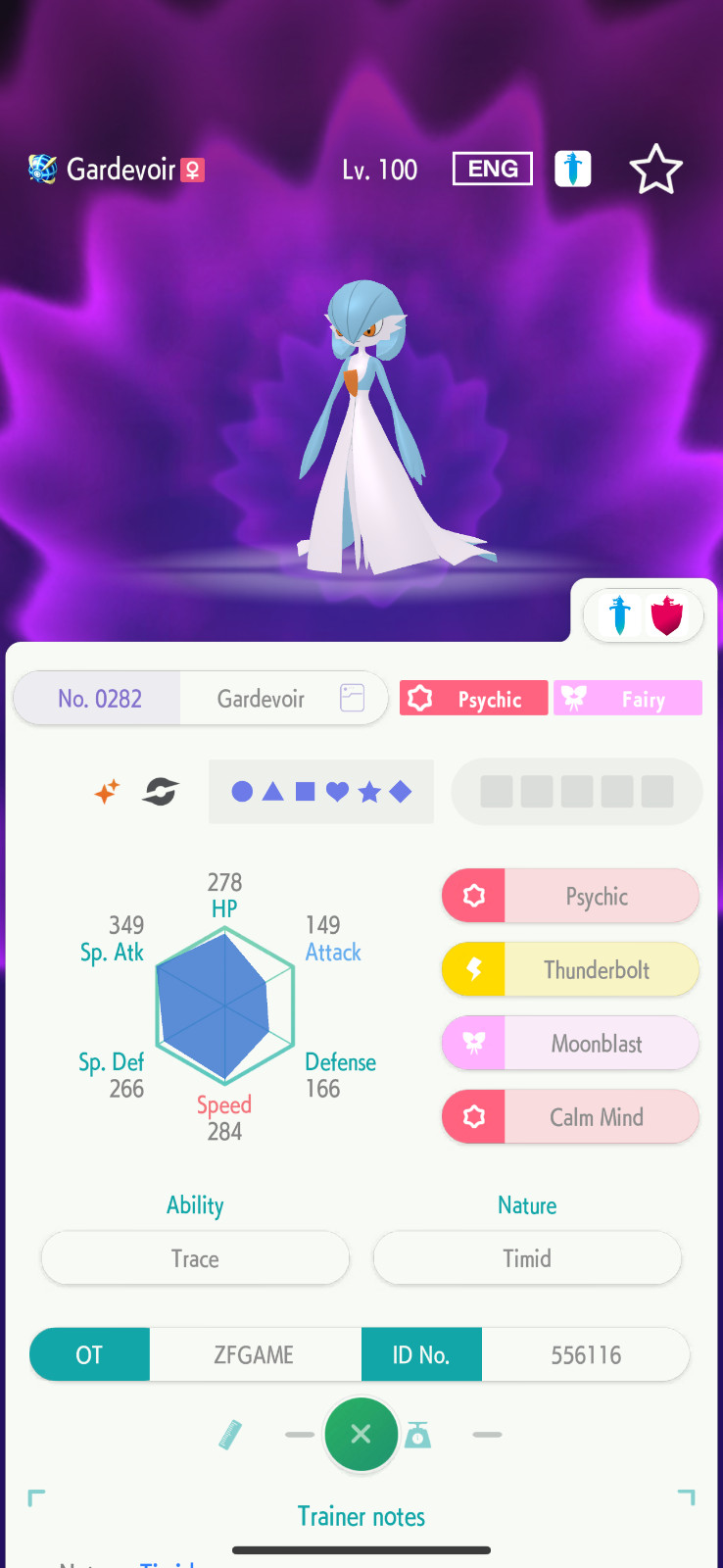 ✨6IV SHINY Gardevoir + EVS🚀 POKEMON HOME✨Champions✨Online delivery⚡