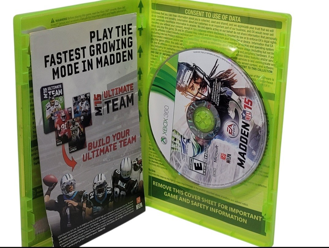 2014 XBOX 360 Madden NFL 15 Microsoft Better With Kinect Complete With Insert