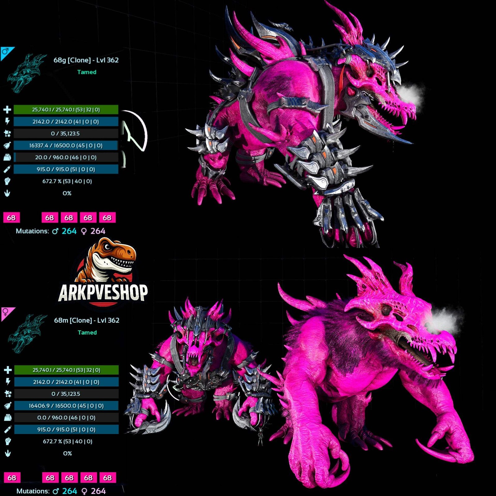 Ossidon 362 Lvl Max Clone ASA PVE 🦖ARK Survival Ascended