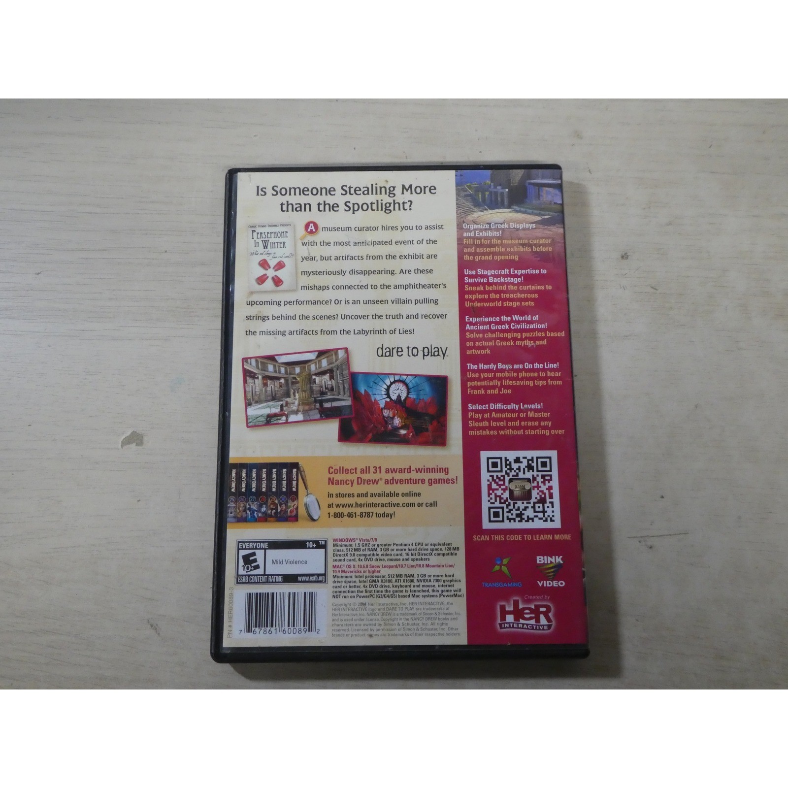 Nancy Drew Labyrinth of Lies Case with The Shattered Medallion Disc PC Mac DVD