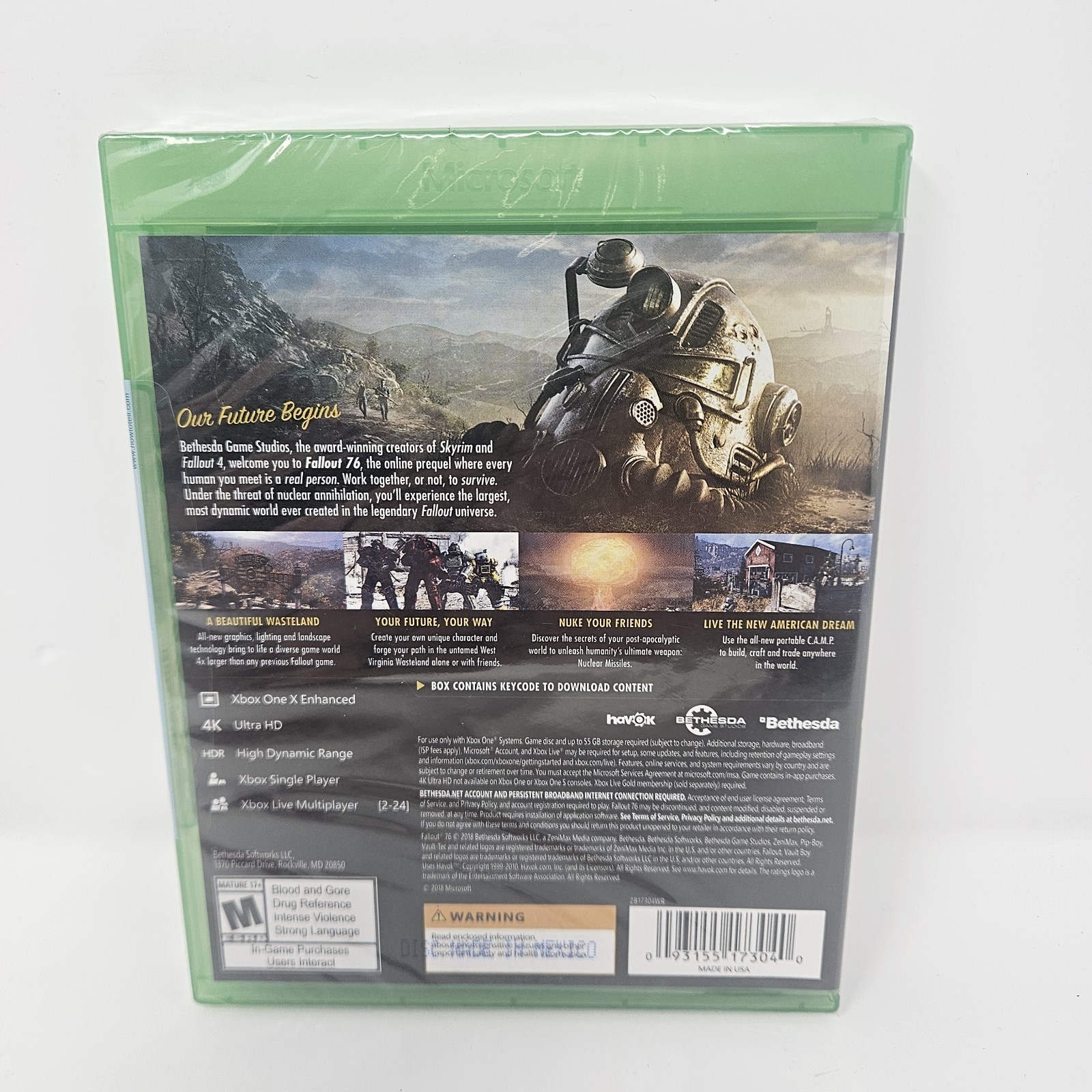 Fallout 76 Xbox One Brand New Factory Sealed 4K UHD HDR Xbox One X Enhanced