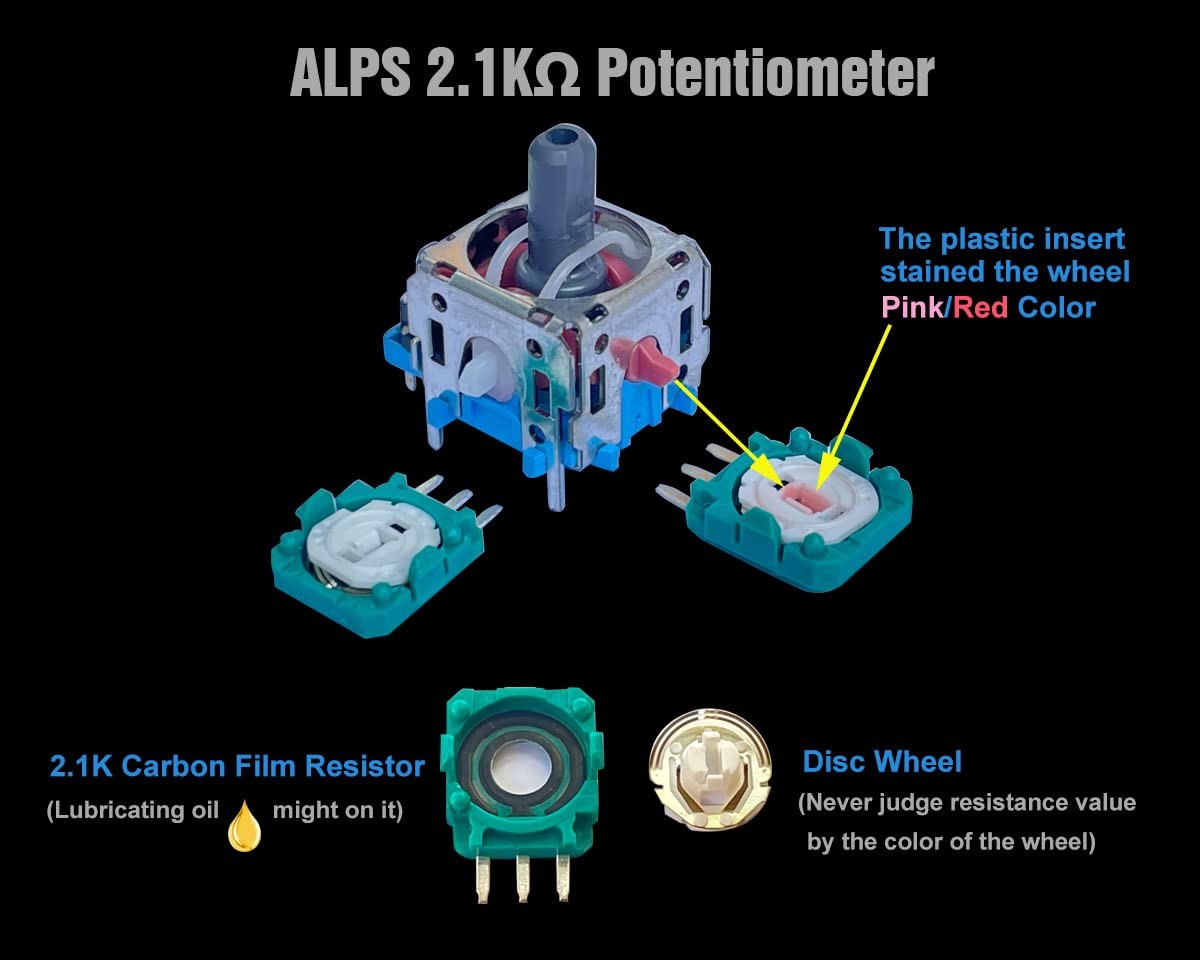8X ALPS 2.1K Replacement Potentiometer + Drift Fix PCB for PS5 DualSense, PS4…