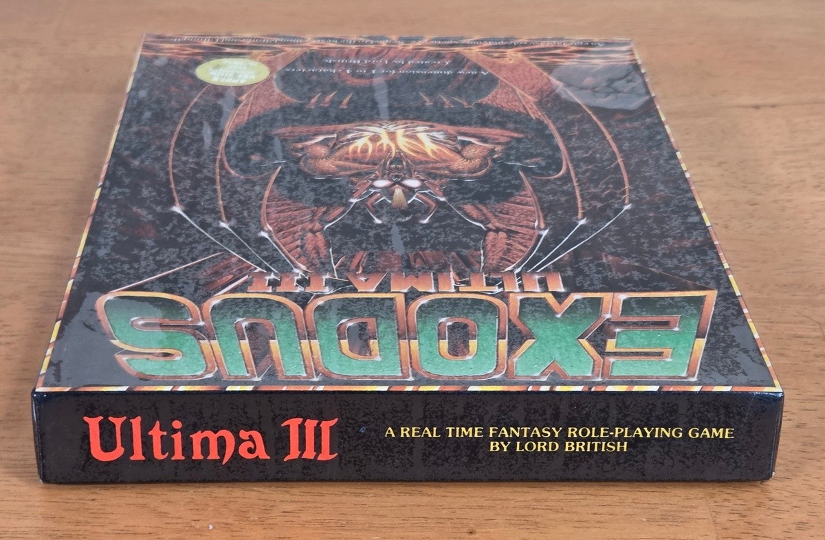 Ultima III Exodus Apple Big Box Game 5.25″ Complete CIB Cloth Map 1983 Glossy