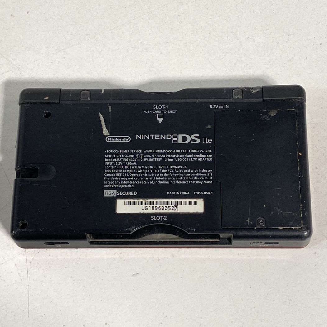 Nintendo DS Lite USG-001 Handheld Console Crimson Red For Parts or Not Working