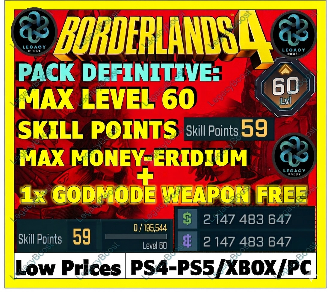 🔥BORDERLANDS 4✨WEAPONS MODDED LEVEL 1 ONE GEAR MODDED ✴️ GODMODE ✅PC-PS-XBOX✨