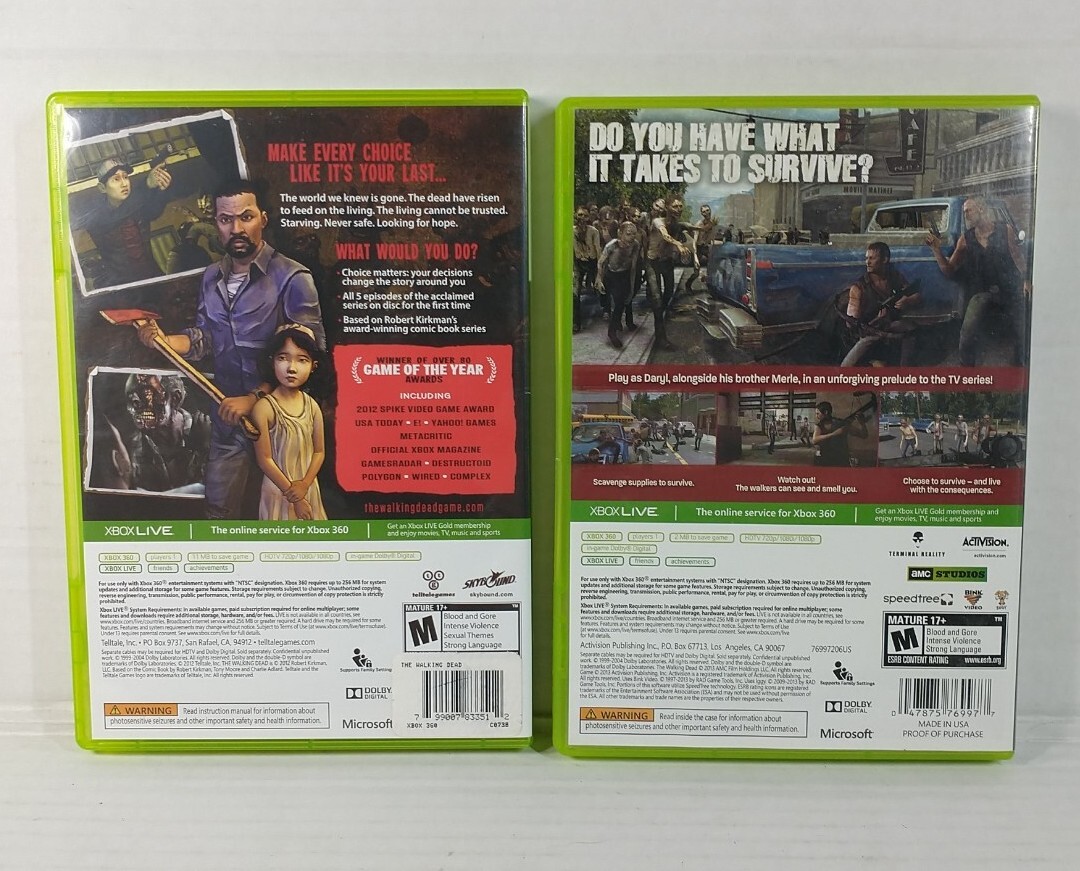 The Walking Dead A Telltale Games Series Microsoft Xbox 360 + Survival Instinct