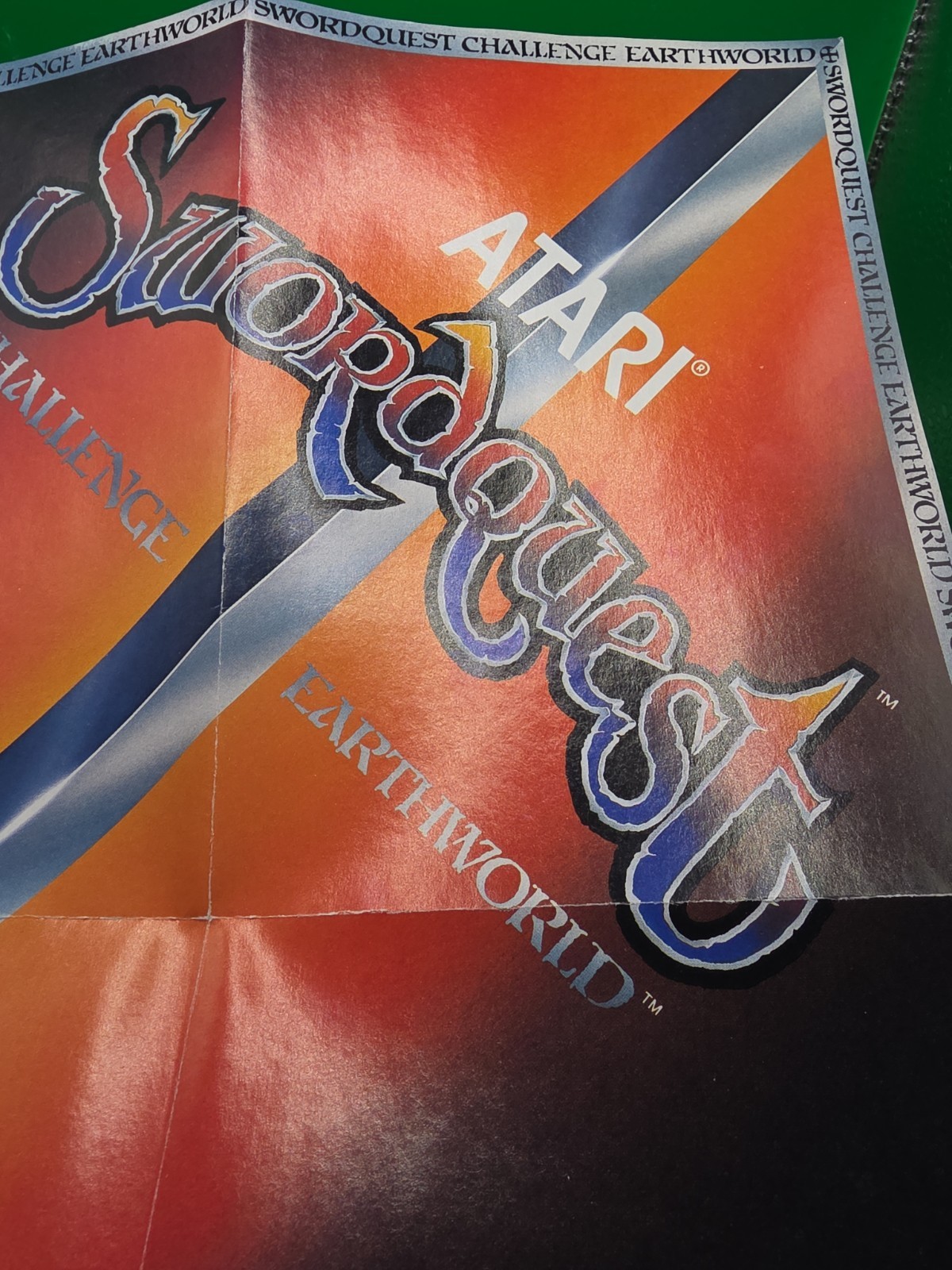 Vtg 1982 SWORDQUEST Challenge Earthworld ATARI 2600 Contest Poster Insert *ONLY*