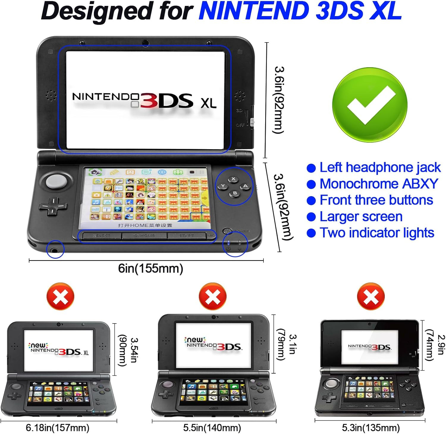 3DS XL Case – Ultra Clear Crystal Transparent Hard Shell Protective Case Cover S
