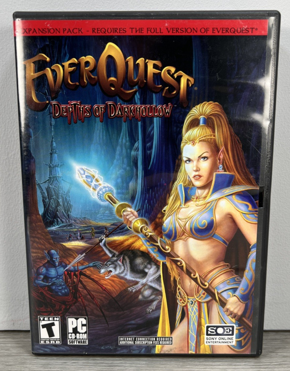 EverQuest: Depths of Darkhollow (PC, 2005) Expansion Pack W/ 4 Post Cards