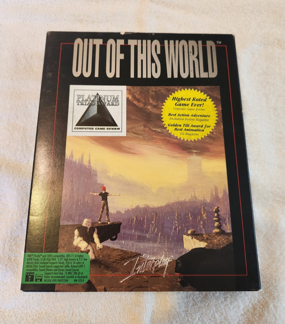 Interplay Out of This World PC 3.5″ Floppy Disk Set (1991) w/ Manual