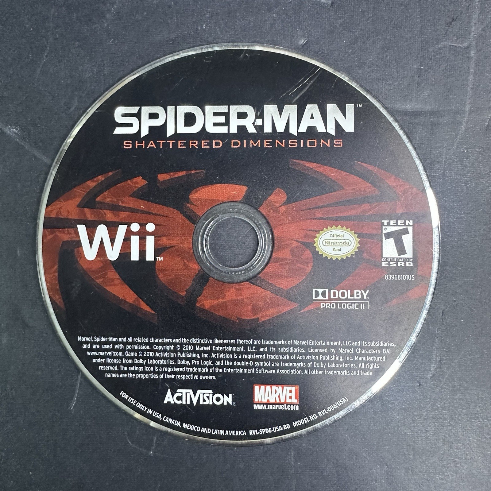 Spider-Man: Shattered Dimensions (Nintendo Wii, 2010) Disc Only