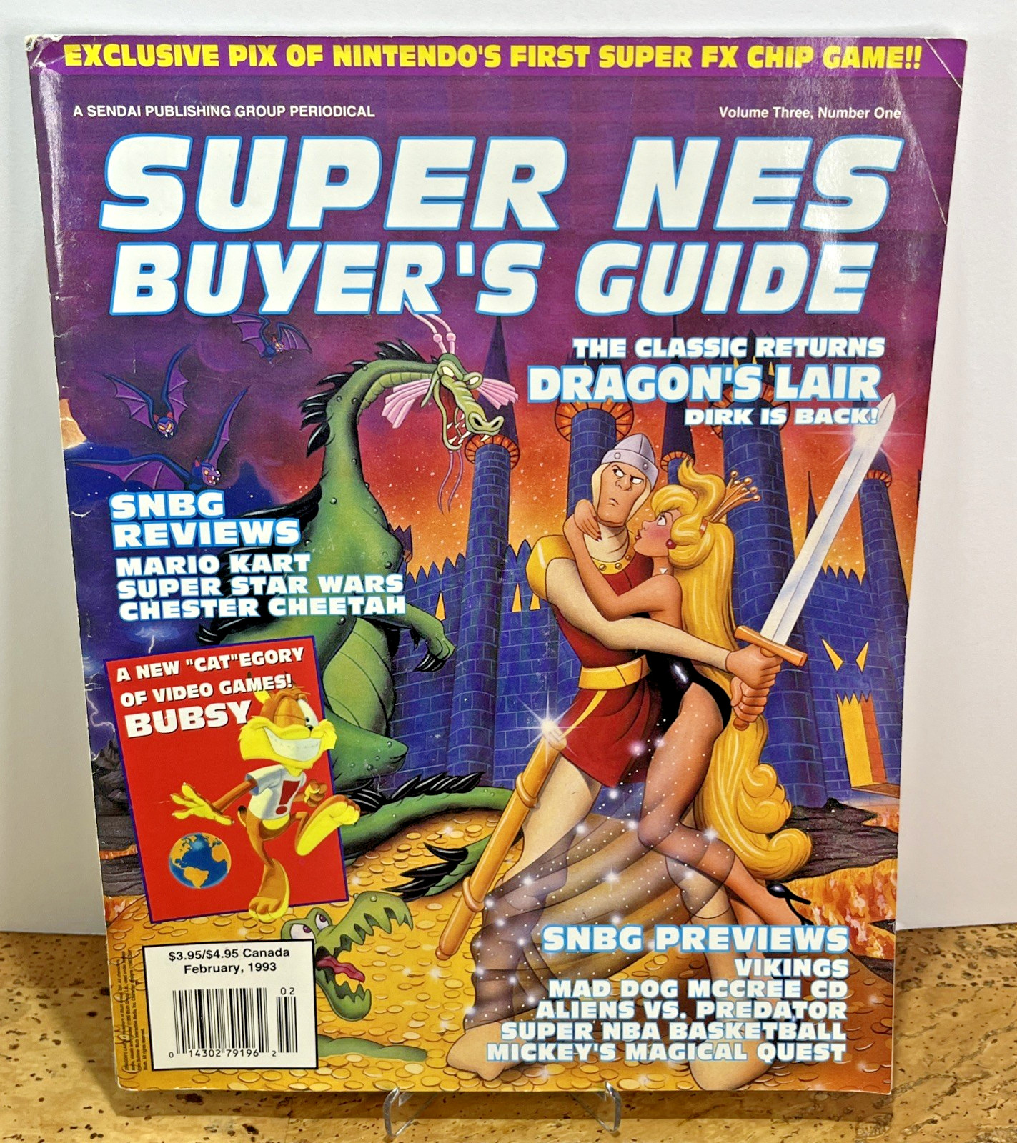 Super NES Buyer’s Guide Magazine-Vol. 3 #3(Feb, 1993) Dragon’s Lair, Bubsy, SNES