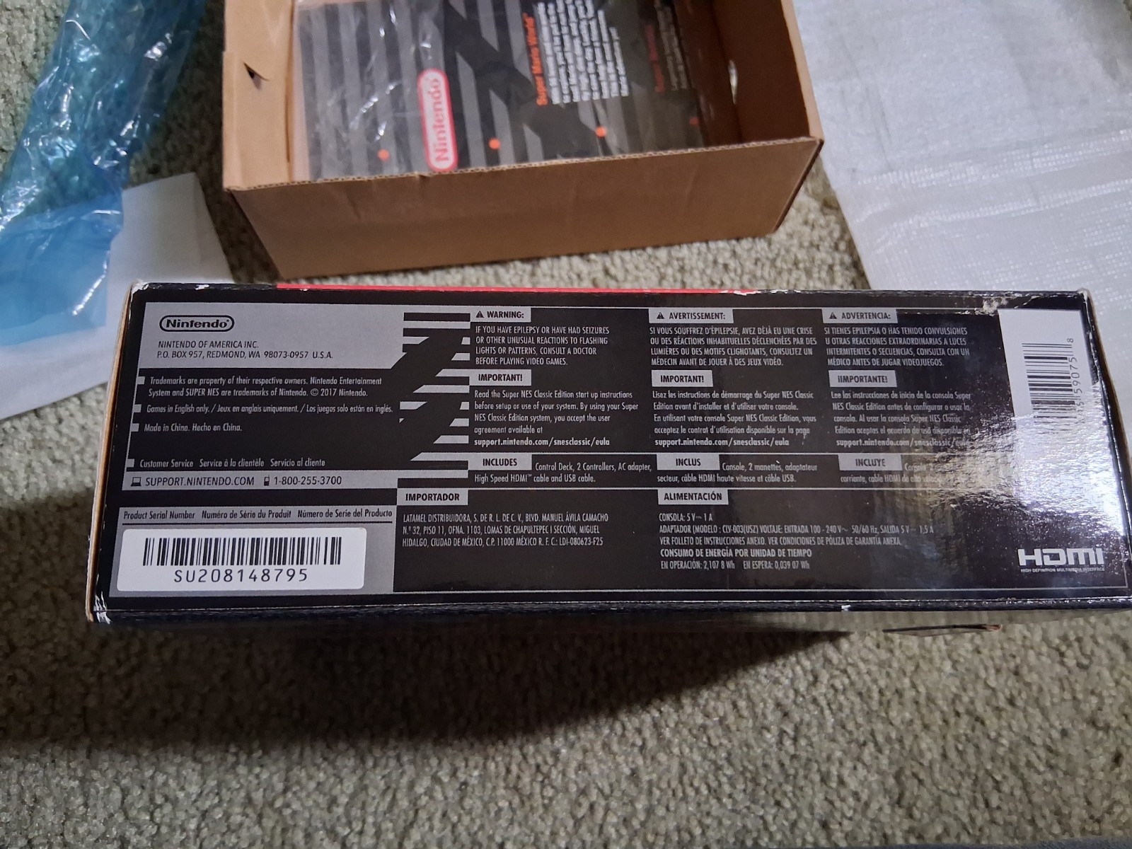 Super Nintendo SNES Classic Edition Mini Console Empty Box Only *No Console*