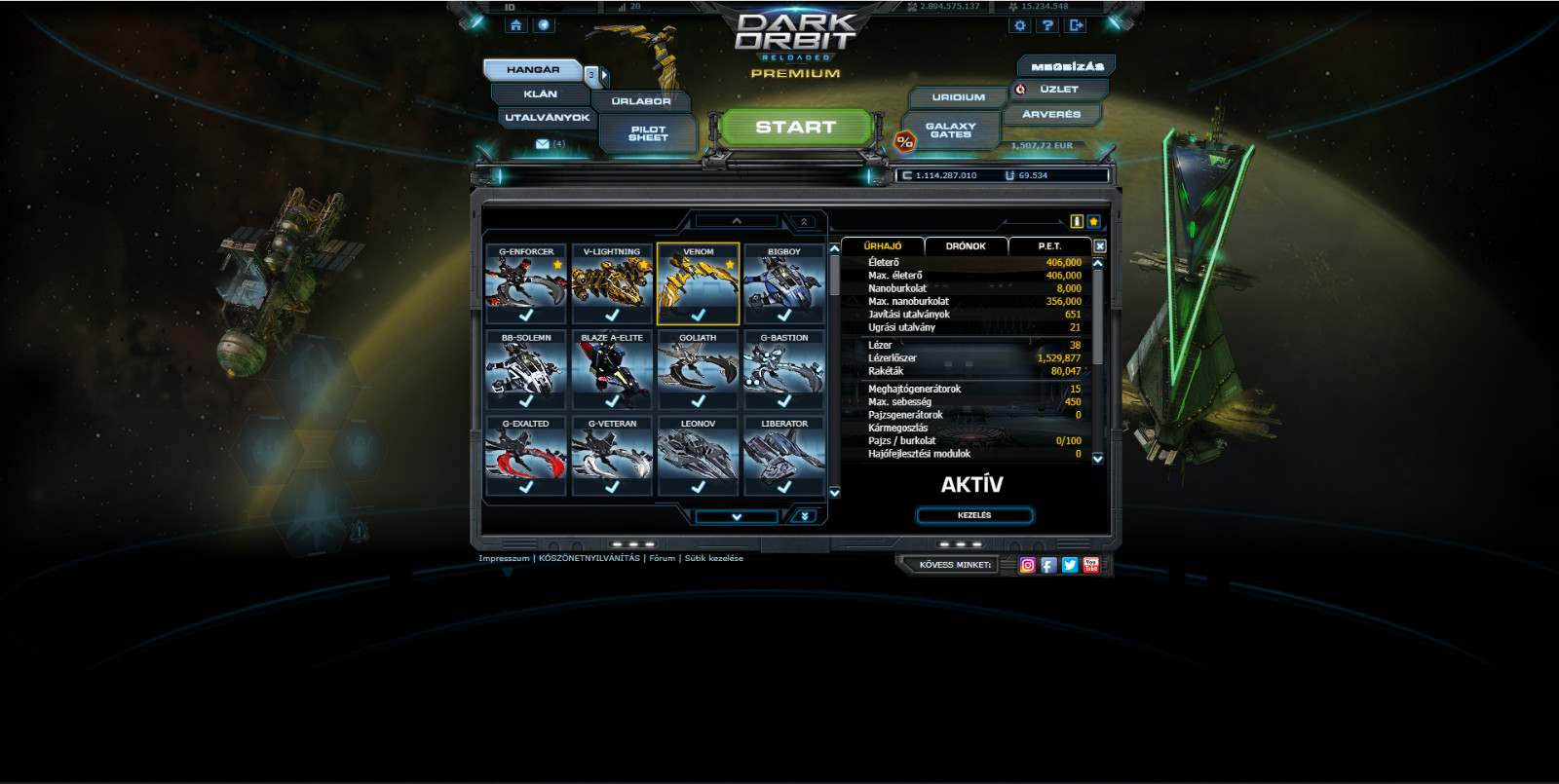 Darkorbit HU1 /LVL20/FULL LF-4/APIS