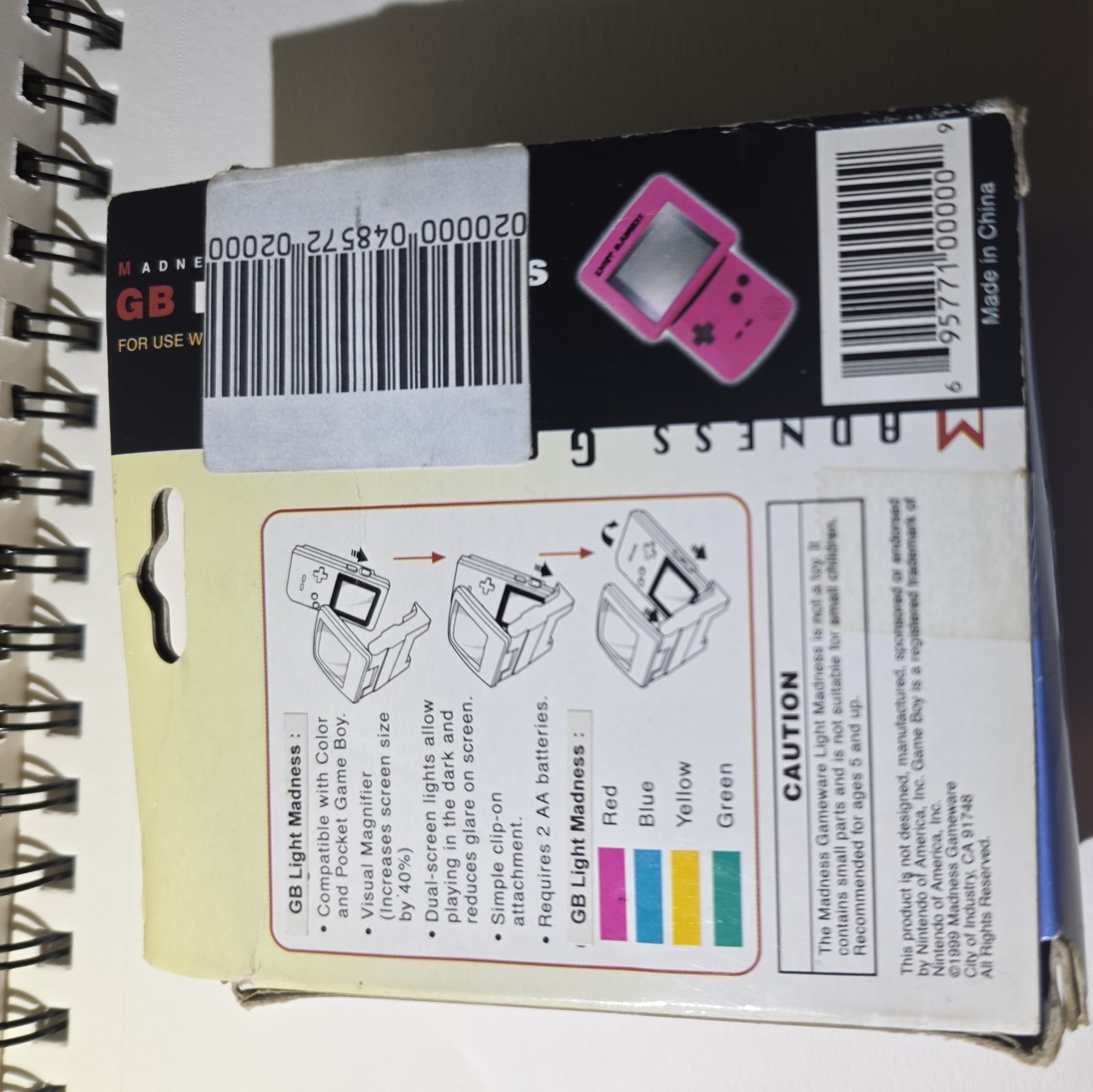 Light Madness Game Boy Light Magnifier Attachment Transparent Pink – Works!