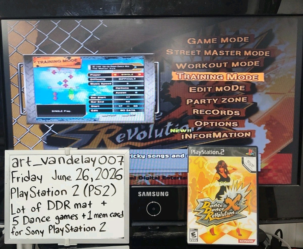 Dance Dance Revolution Mat + 5 Game Bundle For PlayStation 2 *VGC* CIB* Tested!