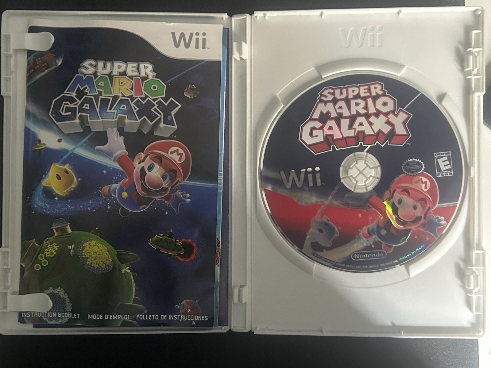 Nintendo Wii Super Mario Galaxy 1 and 2 Bundle with Manuals and Tested
