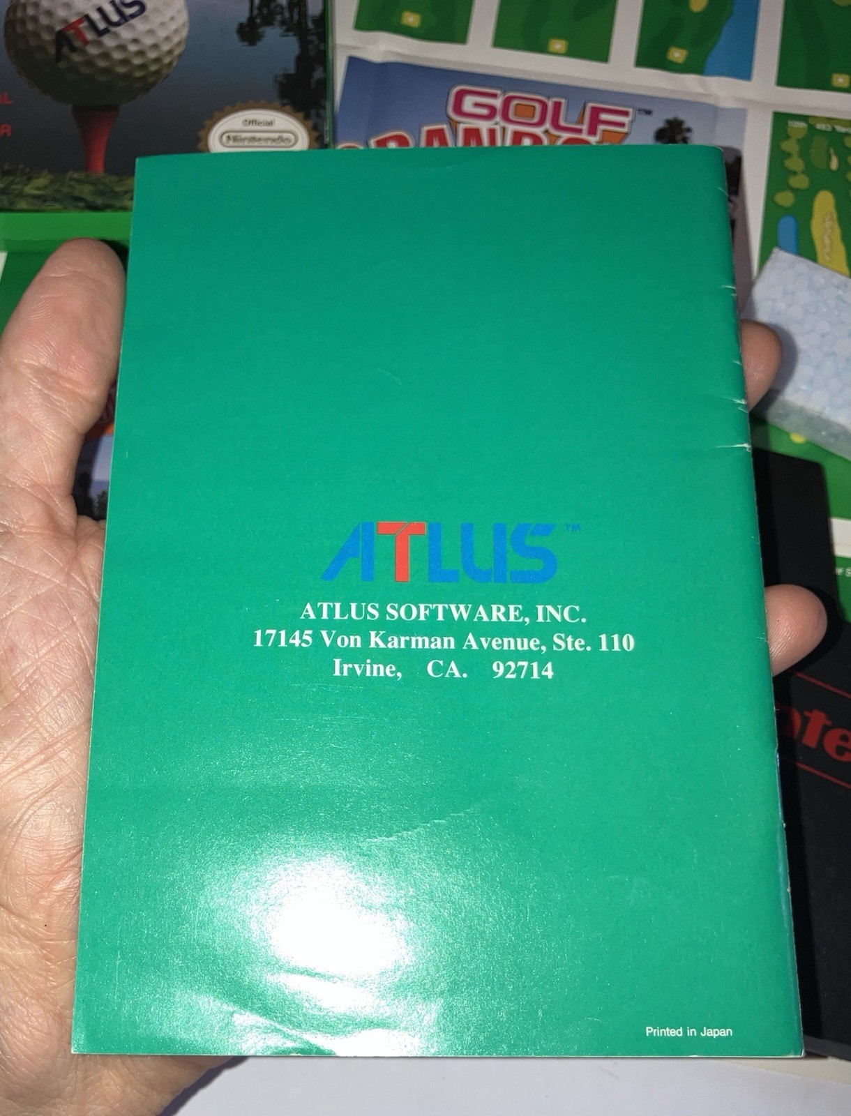 rare GOLF GRAND SLAM NES Game in Box w/manual, foldout & foam piece Fine shape