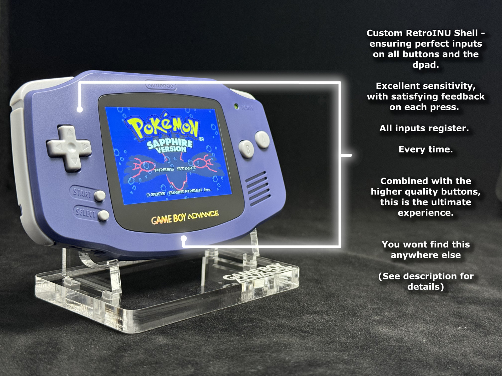 Gameboy Advance IPS Screen – Superior Button Inputs – Pure Audio -Ultimate Build