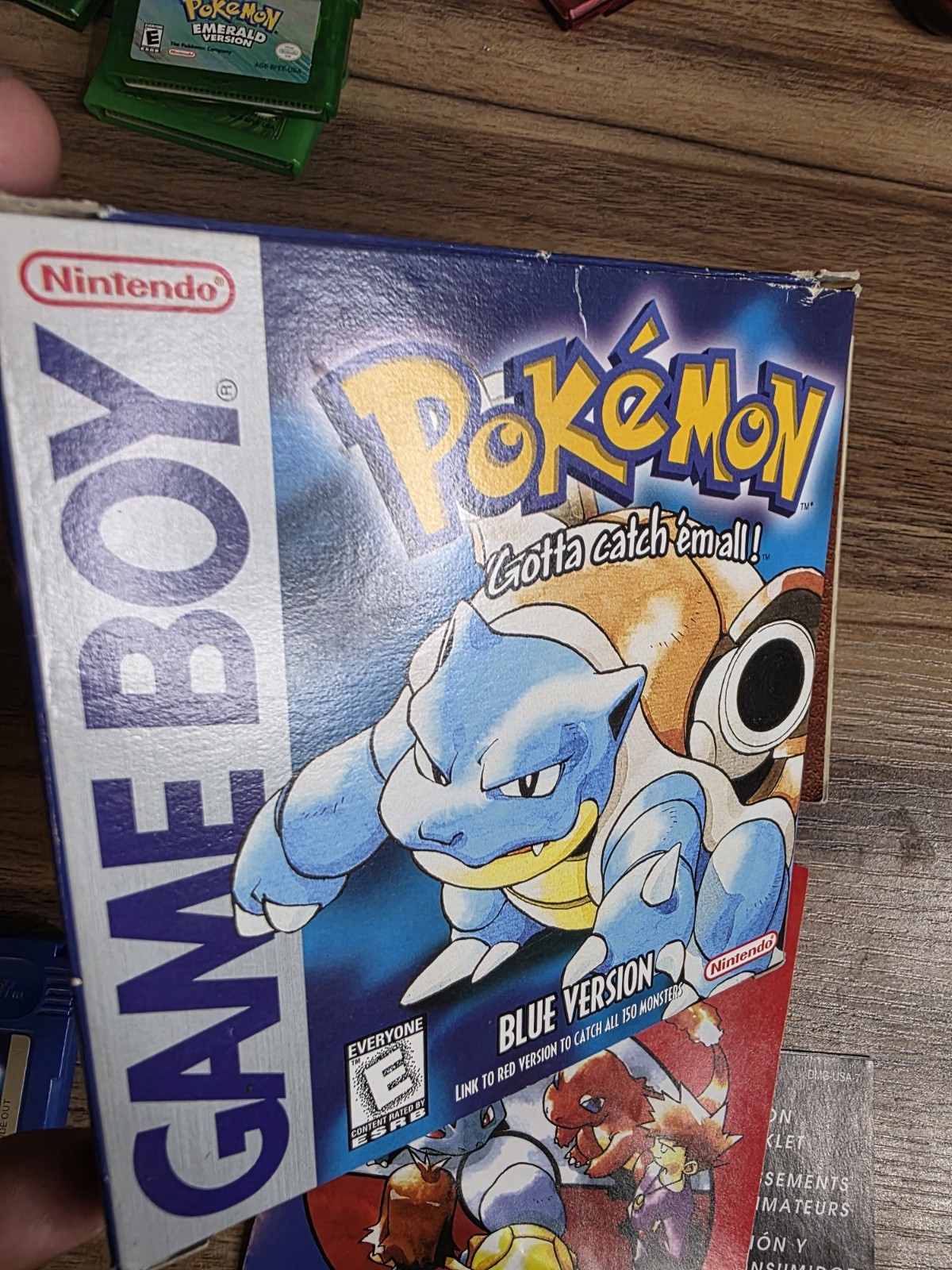 ERROR ! Pokemon Blue RED Error Text First 1st Print Complete Box CIB GameBoy GB
