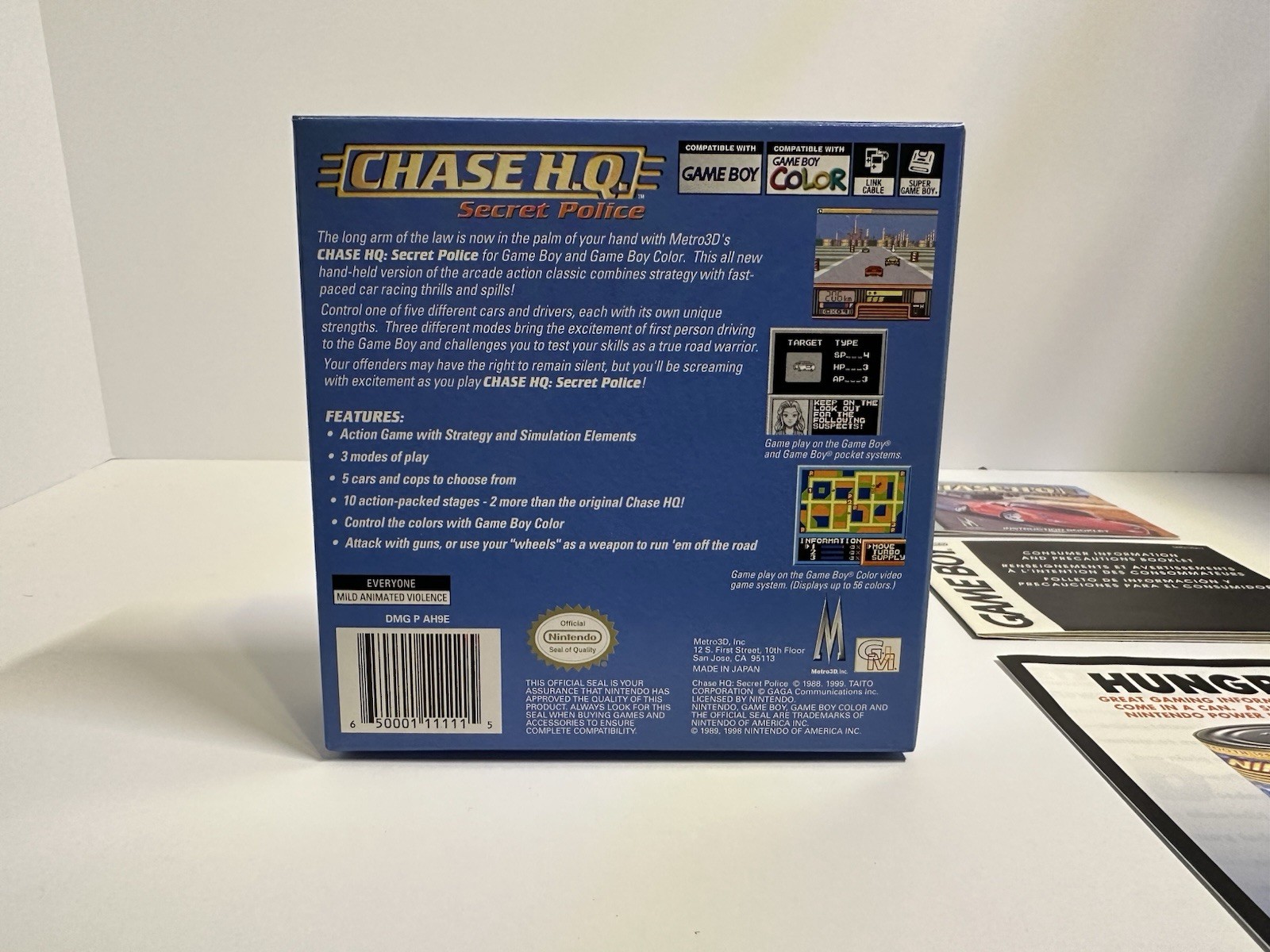 Chase H.Q.: Secret Police (Game Boy Color, 1999) CIB w/ Box & Manual