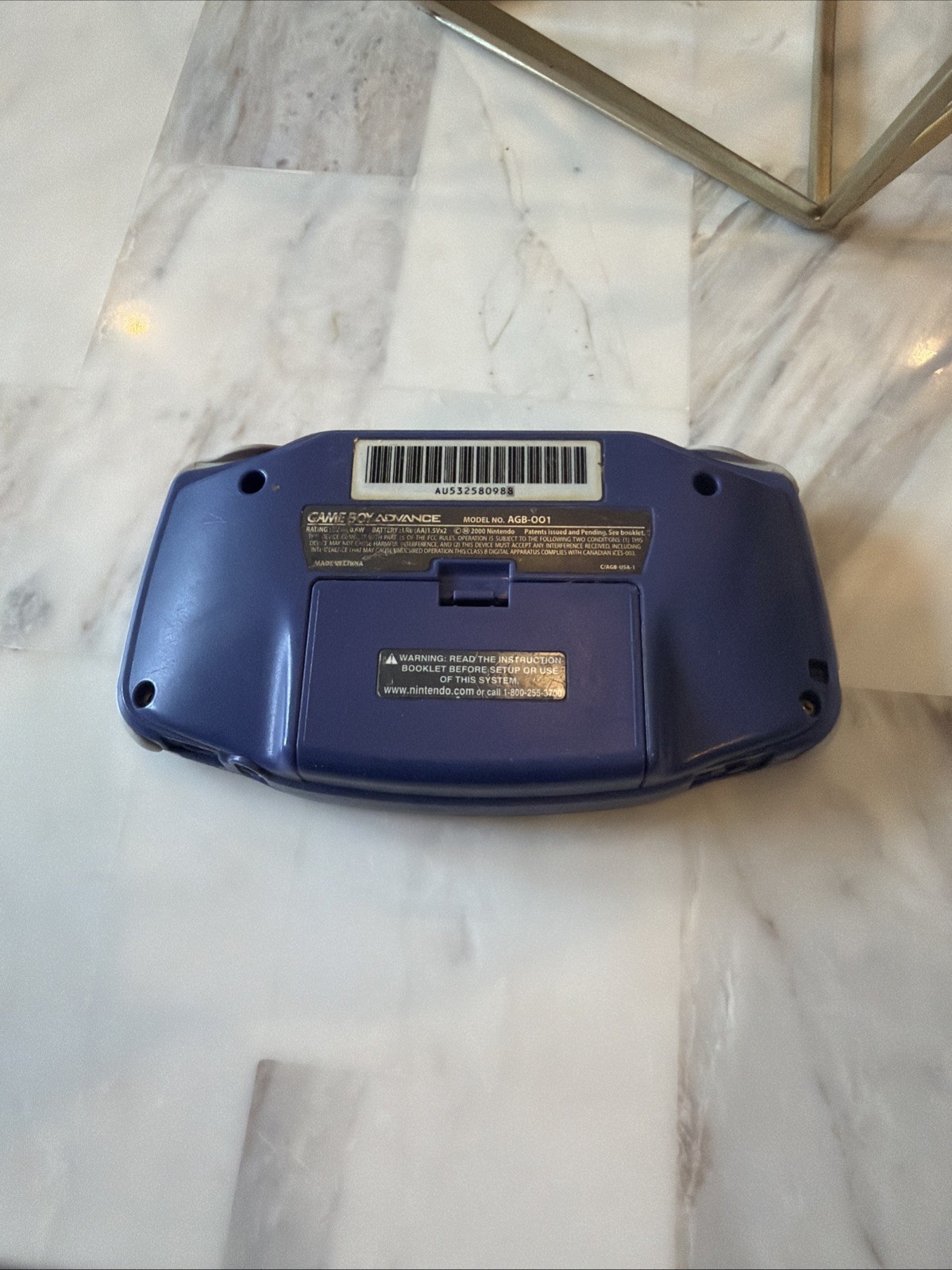 Nintendo Game Boy Advance Console (Indigo Purple AGB-001) Tested Working