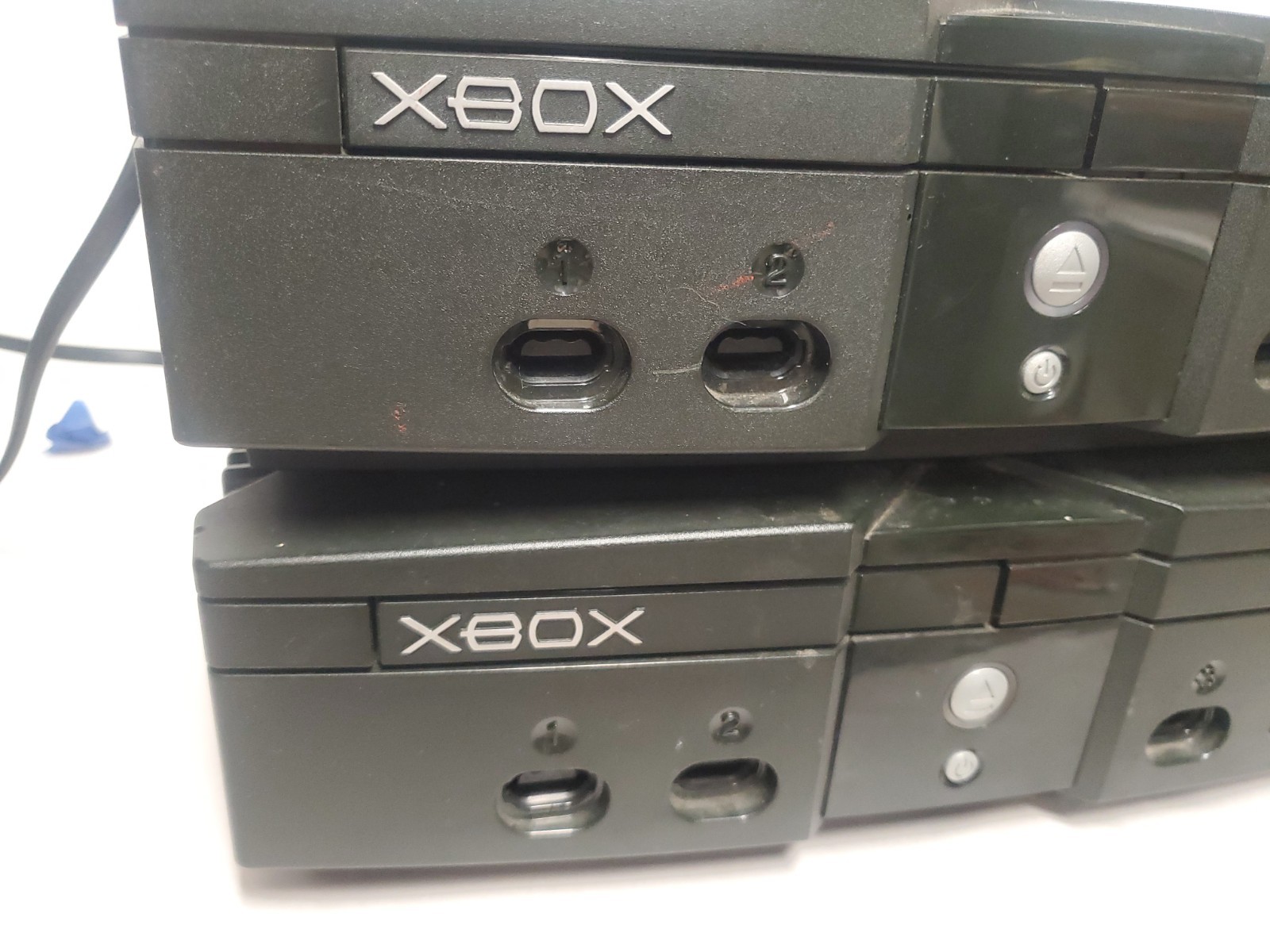 2 Microsoft Original Xbox Console, Tested For Power Only, For Parts Or Repair