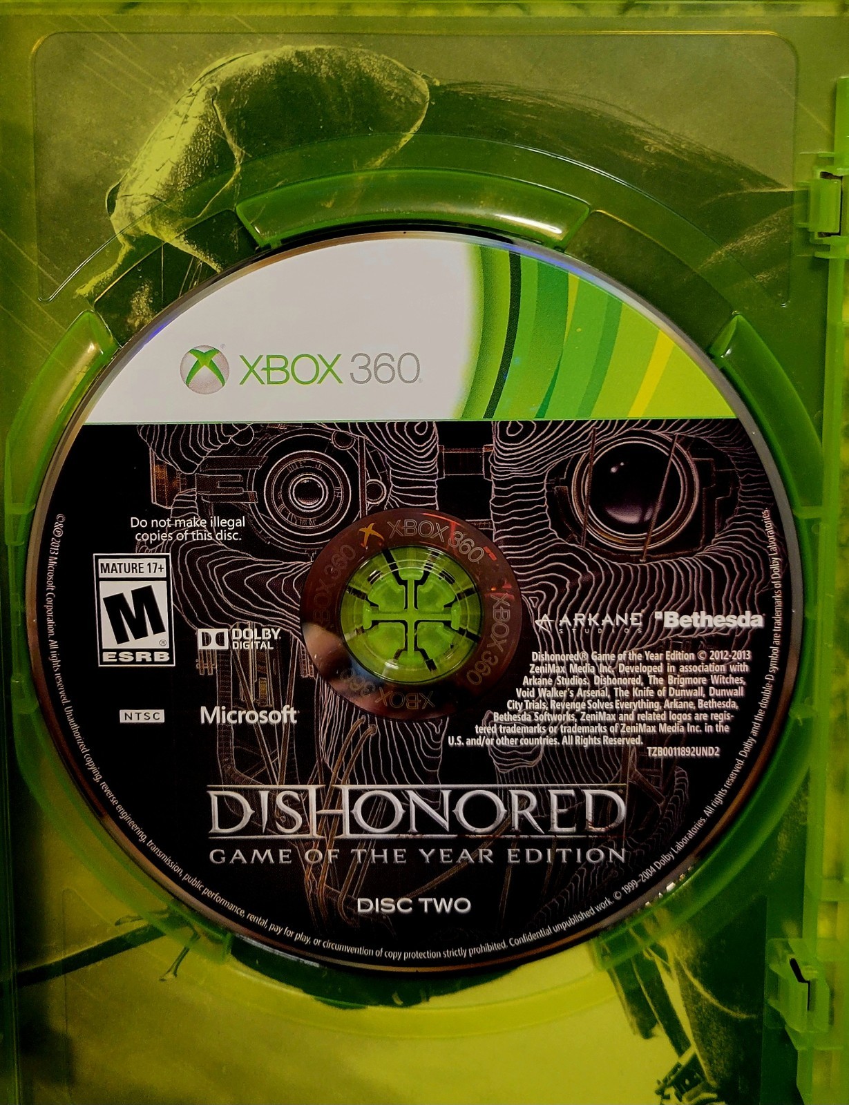 Dishonored-Game Of The Year Edition Microsoft Xbox 360/ CIB/ Manual/ No Poster