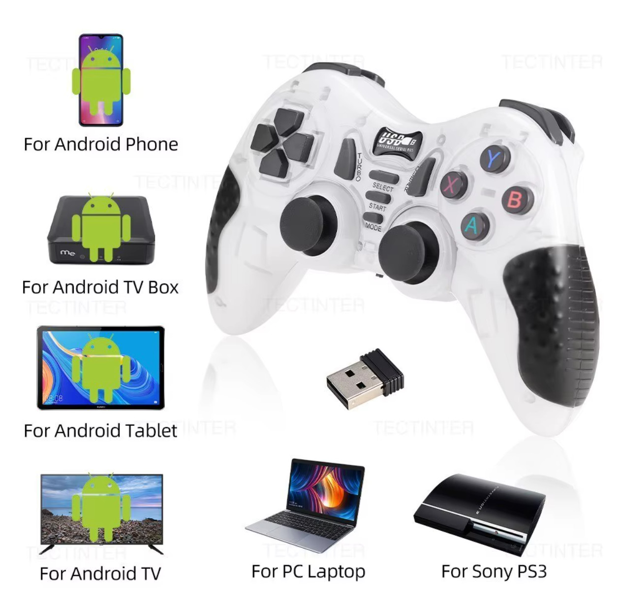 2.4GHz Wireless Game Controller For PS3 Accessories Controle PC Joystick