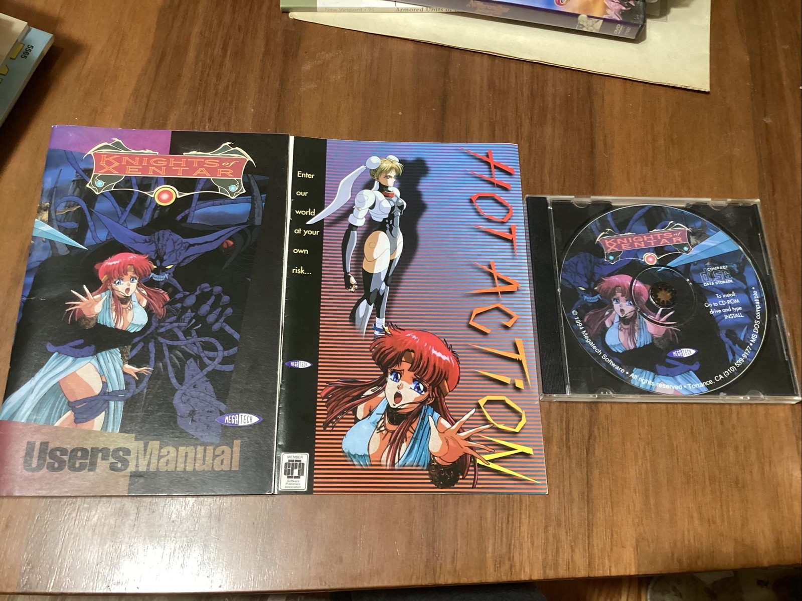 Knights of Xentar PC/DOS CD-ROM Anime Game Mega Tech Megatech Manual Insert 1994