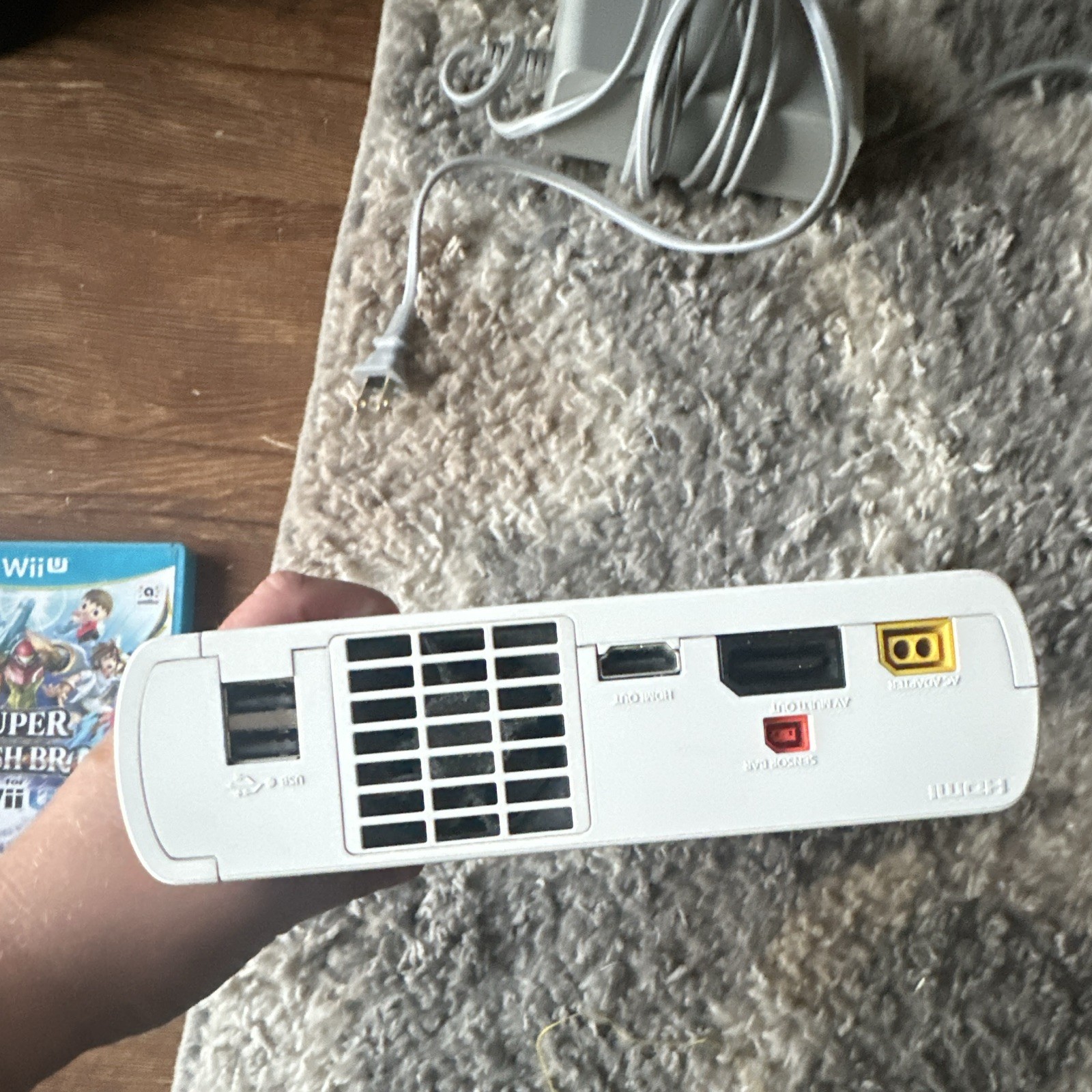 Nintendo Wii U 8GB White Console w/ power cable, Smash Bros, Wi-Fi 1080p