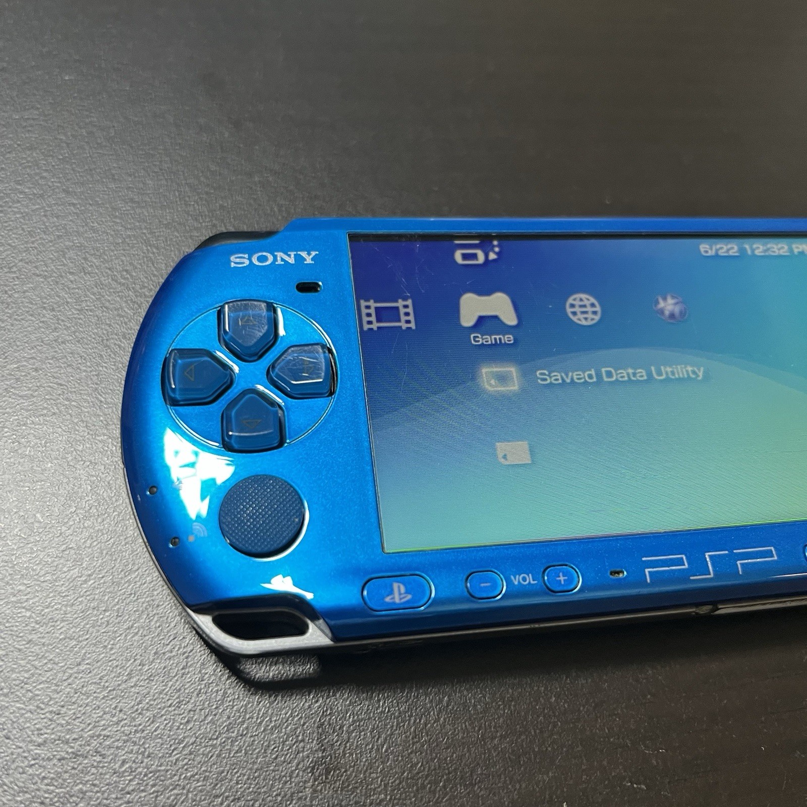 Sony PlayStation Portable PSP 3001 Handheld Console Gaming System Blue W/Charger