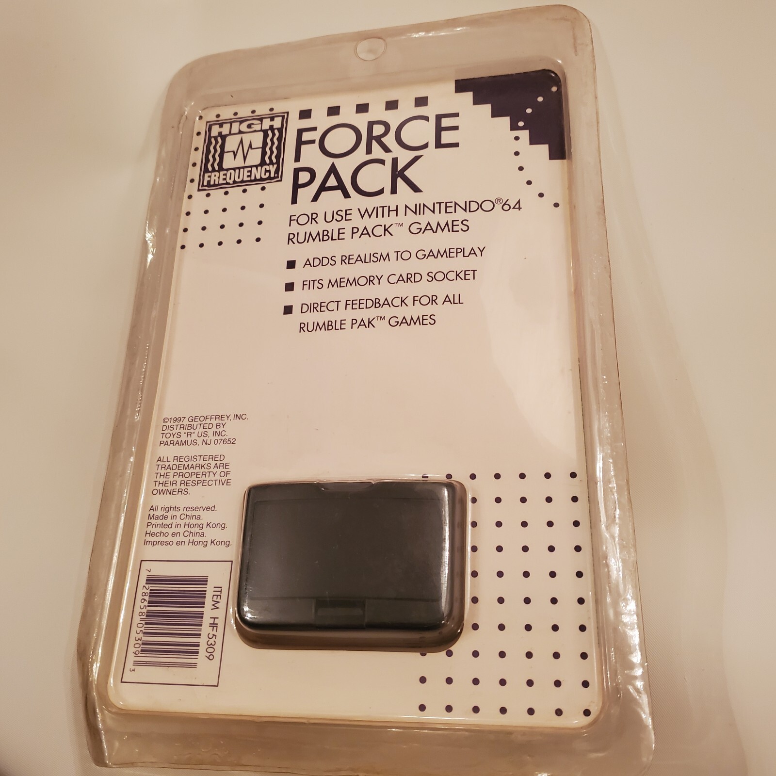 NEW 1997 Force Pack Tremor Rumble Pack Pak Nintendo 64 N64 Mad Catz Toys R US N