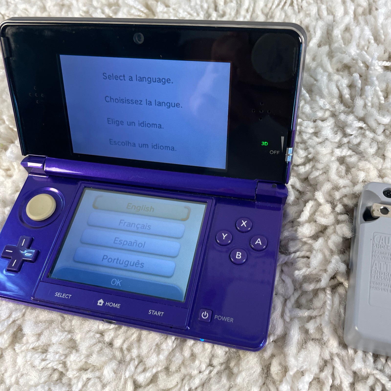 Nintendo 3DS Midnight Purple Handheld Console System CTR-001 Tested