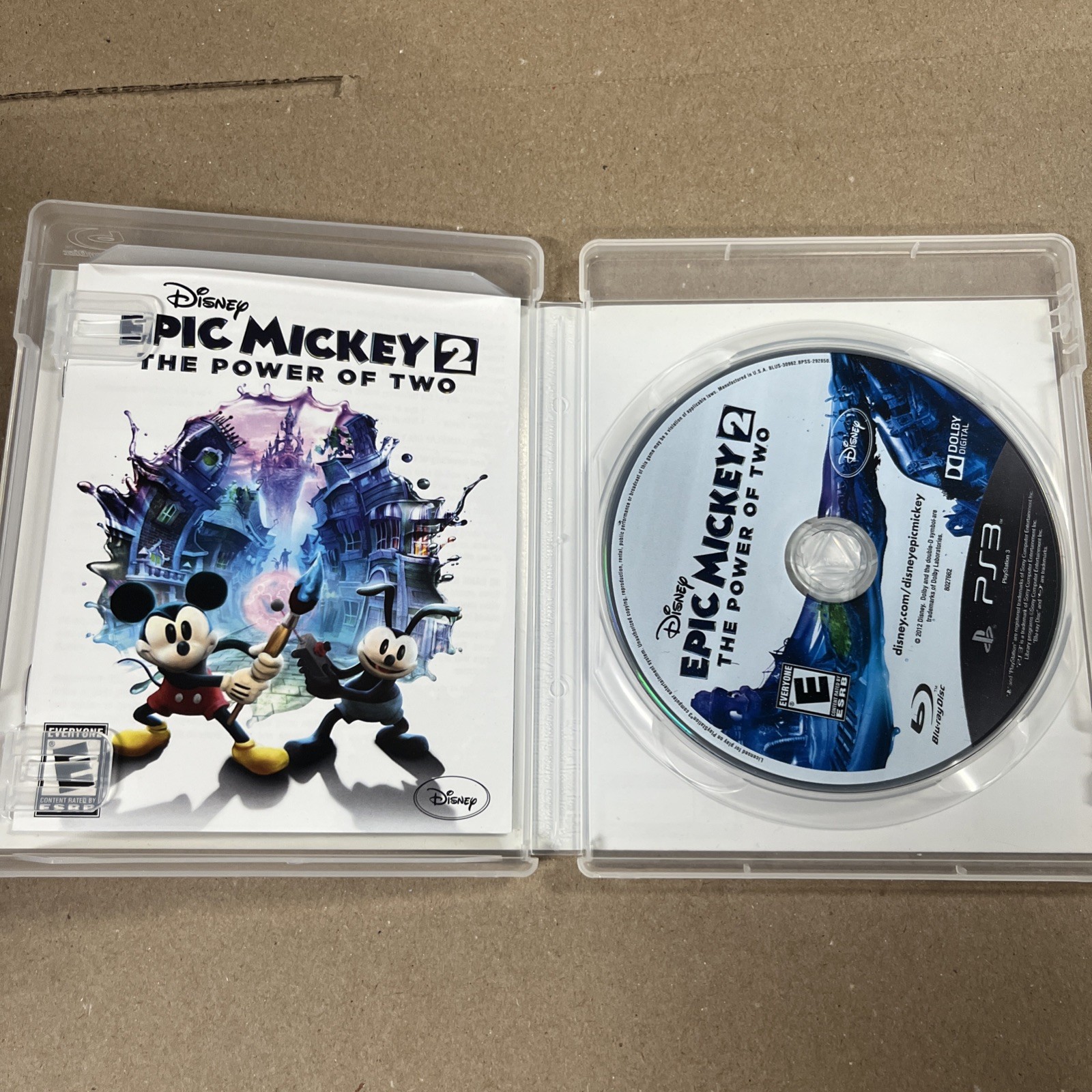 Disney Epic Mickey 2 (The Power of Two) – Sony PS3 – 2012 – Manual – Rated E