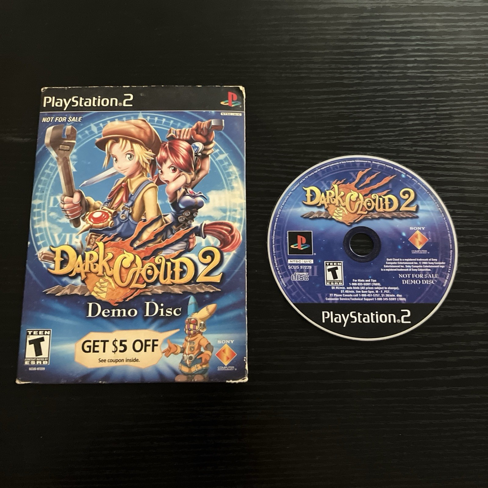 Dark Cloud 2 Playstation 2 PS2 Promotiona Demo Disc w/ Sleeve – yes