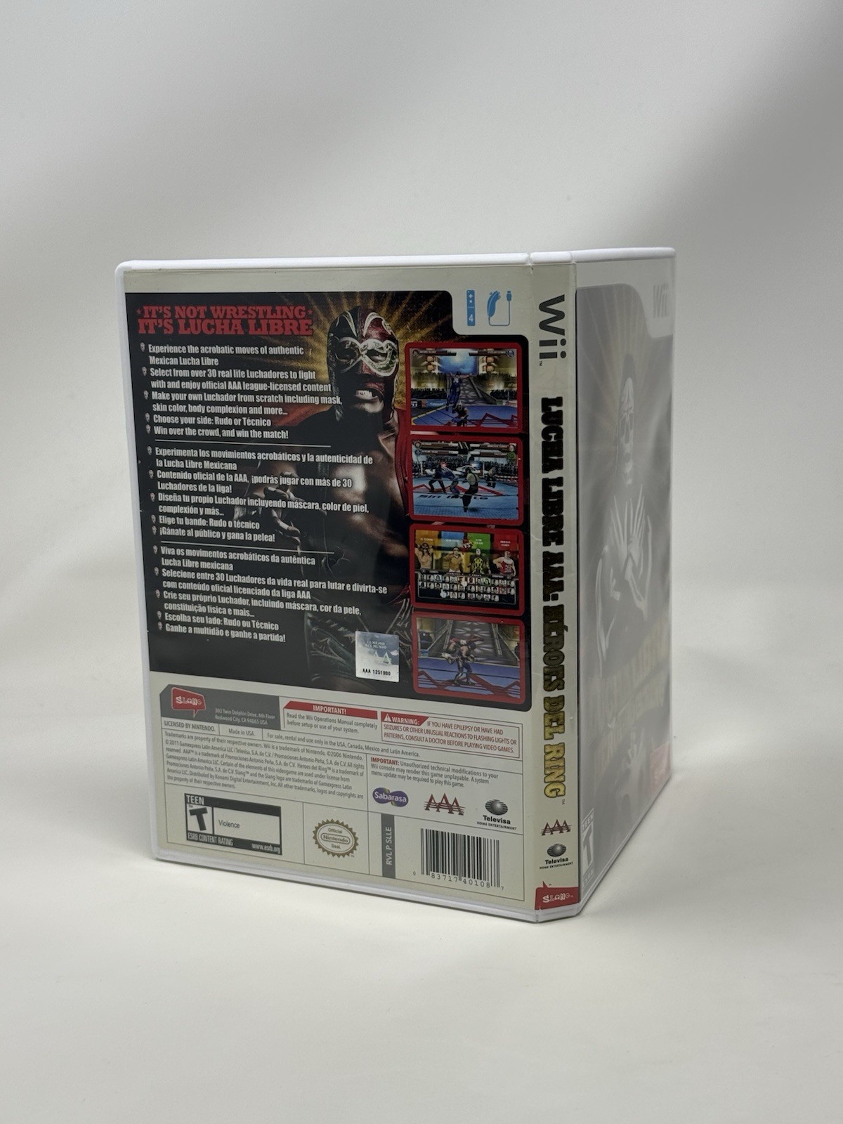 Lucha Libre AAA Heroes del Ring Nintendo Wii Complete CIB La Parka Mexico Cover