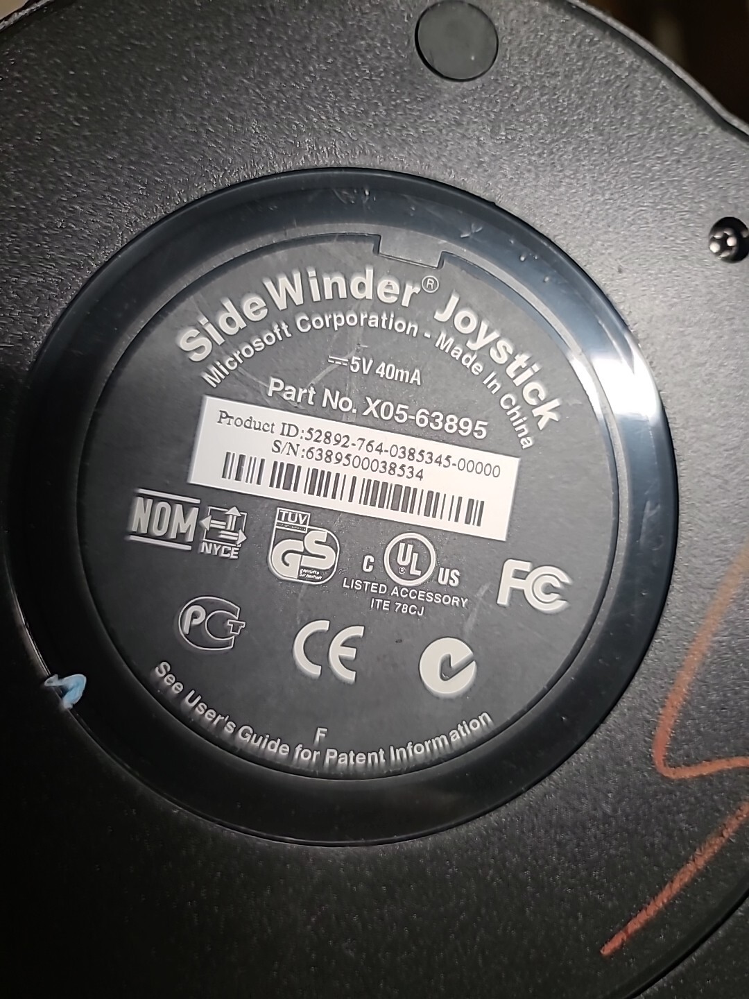 Microsoft SideWinder Precision Pro Joystick Controller X05-63895