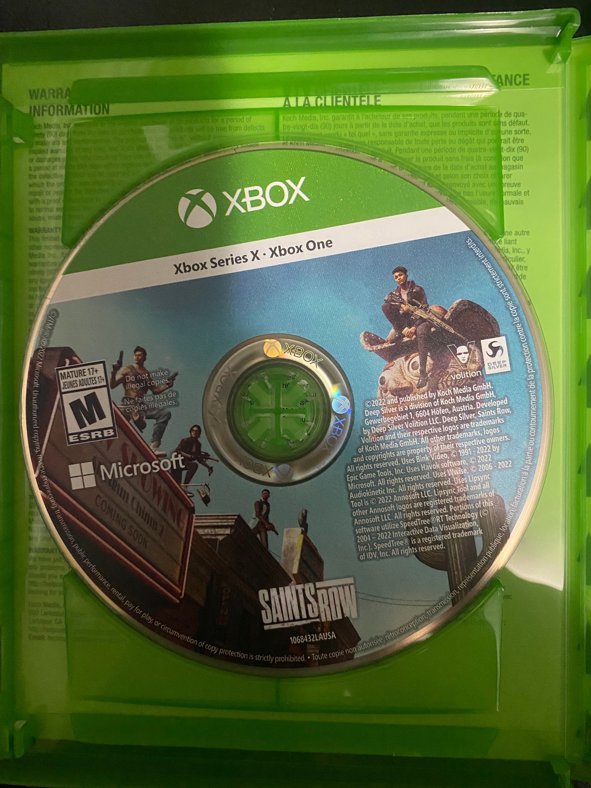 Saints Row Day One Edition – Microsoft XBox 1 – Deep Silver – Very Good Conditio