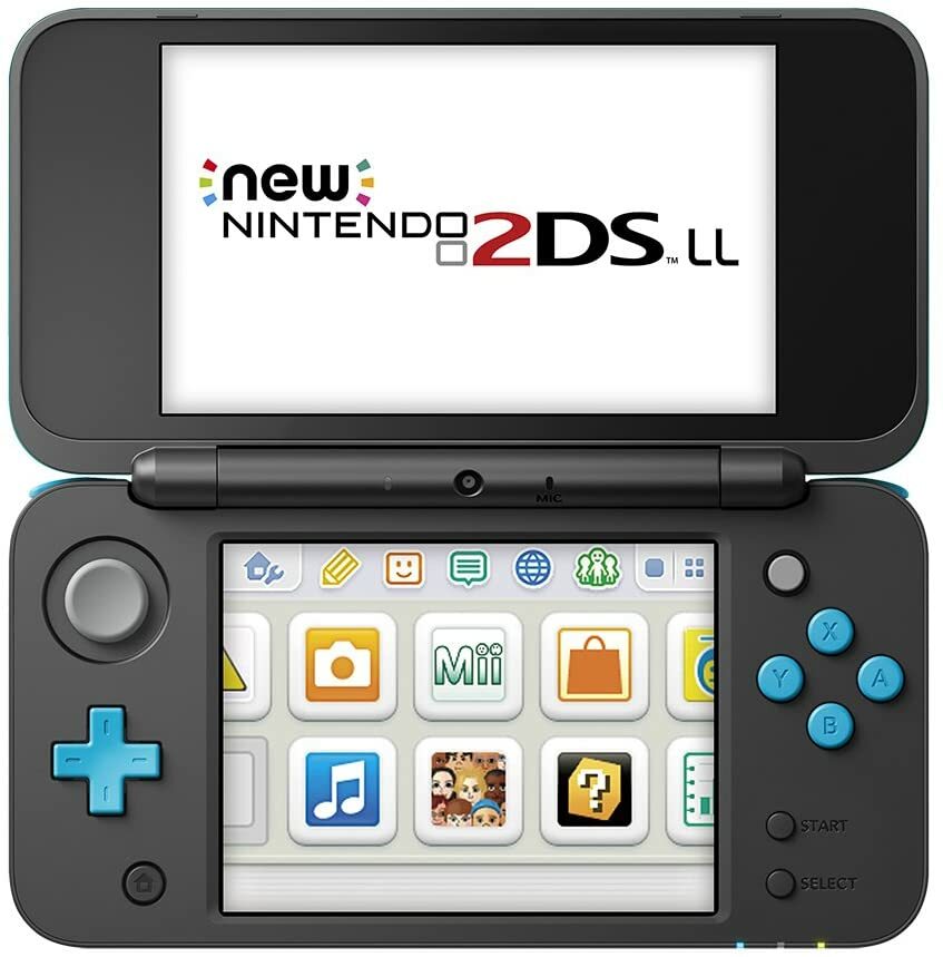 USED Japanese New Nintendo 2DS XL LL BLACK TURQUOISE BLUE with all items JAN-001