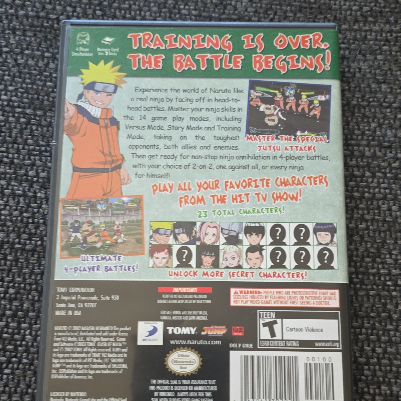 TOMY Naruto: Clash of Ninja 2 Nintendo GameCube NTSC-U/C T Multiplayer Manual