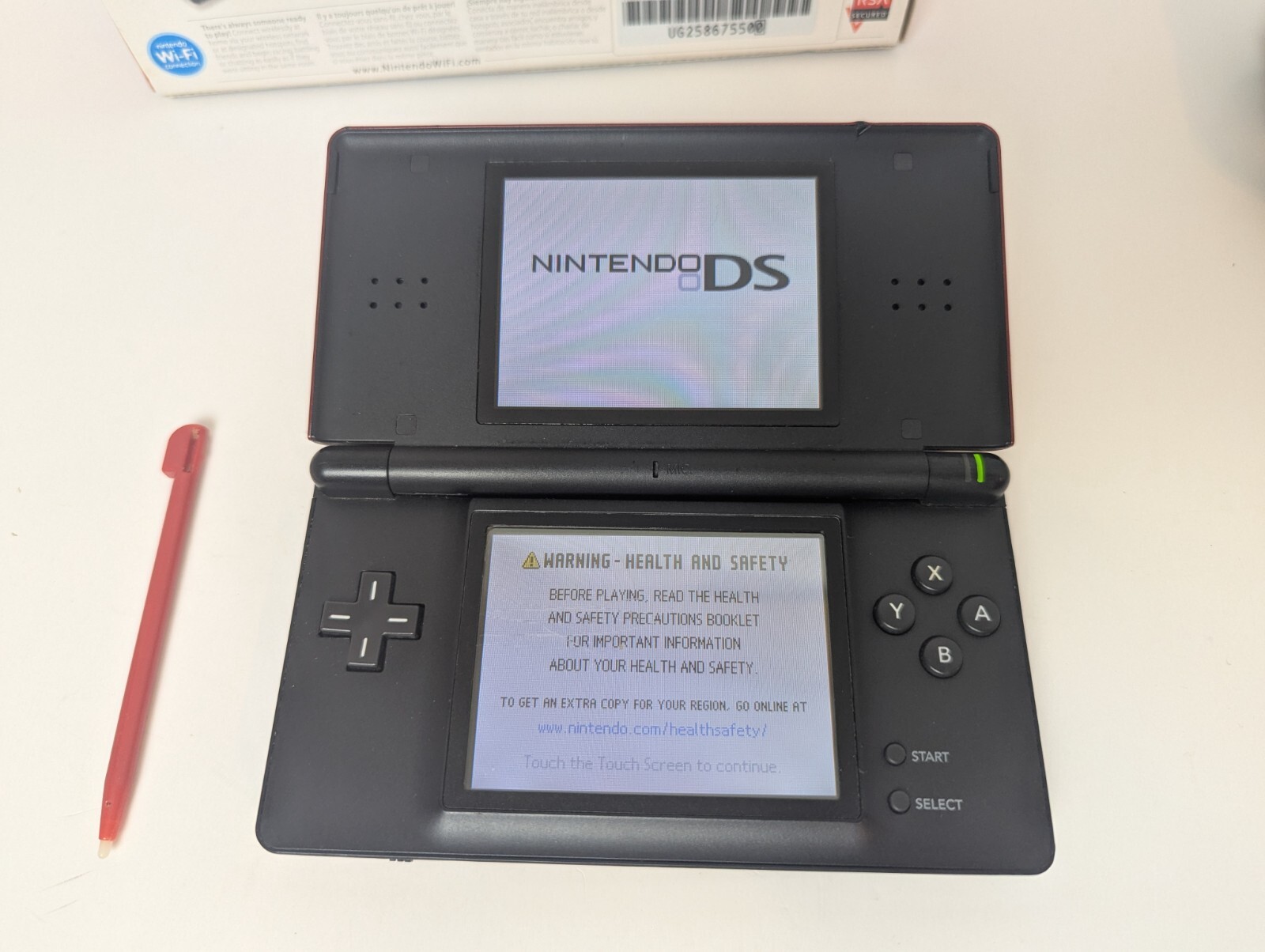 Nintendo DS Lite USG-001 Crimson Red w/ Charger and Box Tested