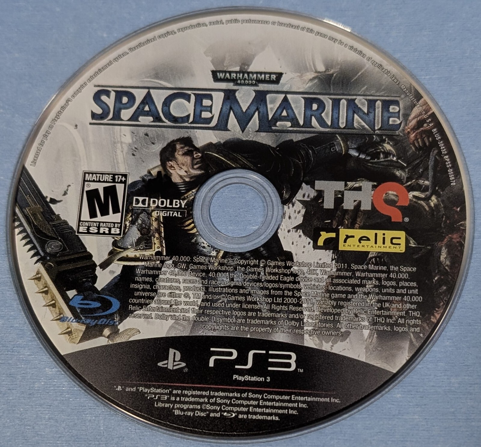 Warhammer 40,000 40K Space Marine Sony PlayStation 3 PS3 Cib Tested and Working