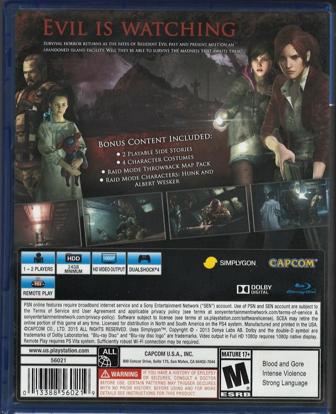 Resident Evil: Revelations 2 PS4 (Brand New Factory Sealed US Version) PlayStati