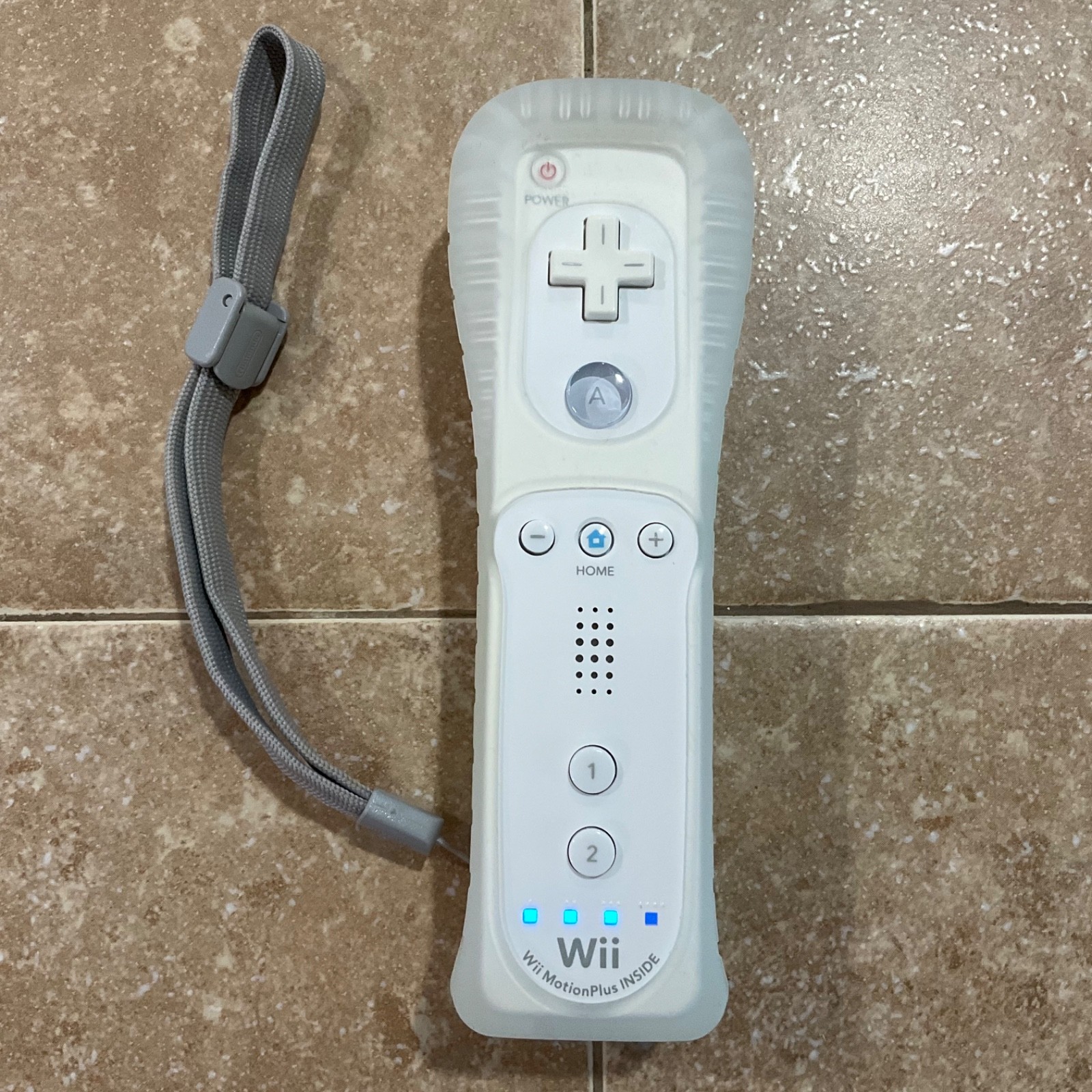 Nintendo Wii RVL-036 Motion Plus White OEM Remote, Strap, Cover TESTED Working