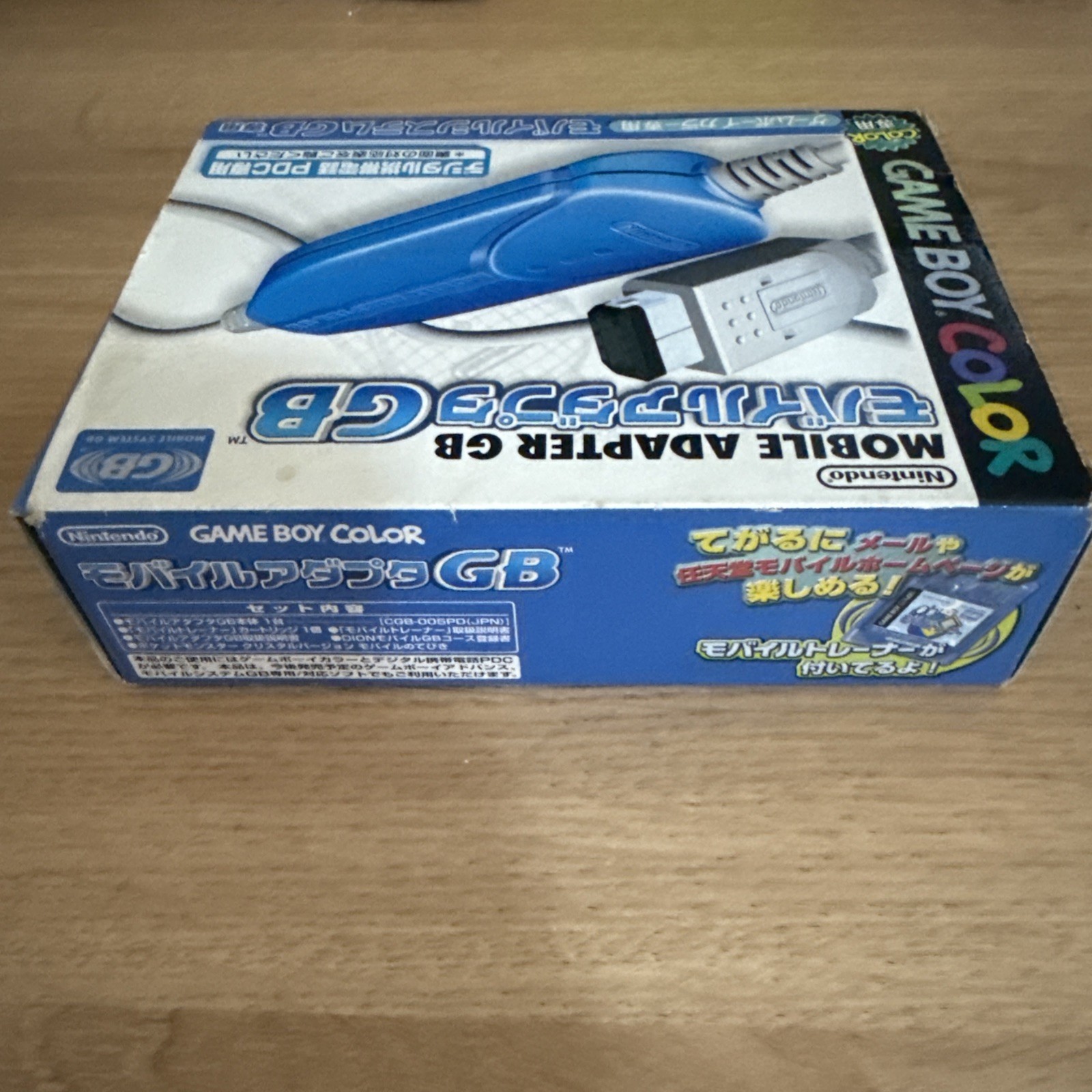 Nintendo Mobile Adapter GB AGB-005 Blue Cable Pokemon Crystal GBC Japan CIB
