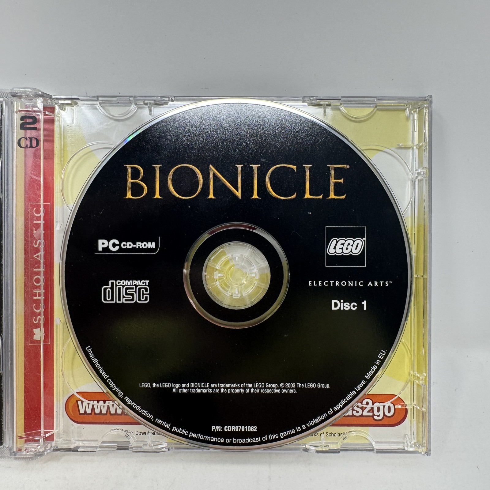 Bionicle PC CD-ROM Video Game 2-Disc Set Electronic Arts LEGO PEGI 7+ Scholastic