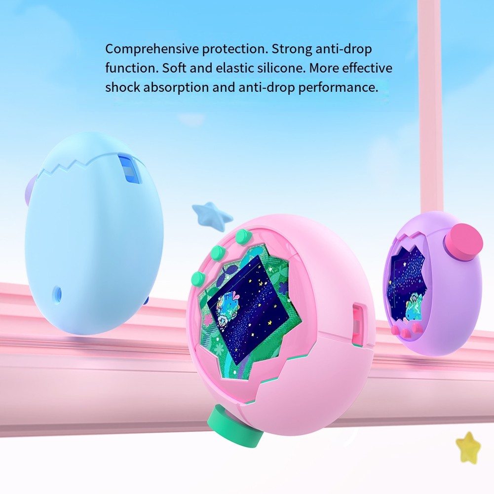 For Tamagotchi Paradise Silicone Protective Case with Keycaps and Lanyard